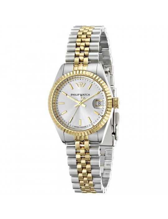 Orologio Philip Watch Donna - Caribe Tempo e Data 31mm Argento Gold - R8253107519