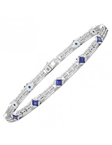 Zancan Bracelet - Insignia 925 - Venetian Mesh-Blue Stones-ESB314BL