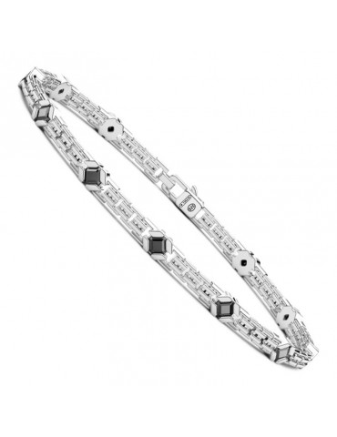 Bracciale Zancan - Argento 925%-Maglia Veneziana-Pietre Nere-ESB314NE 2