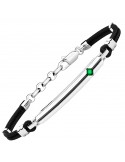 Bracciale Zancan - Cordino Nero-Targa Centrale-Spinello Verde-ESB317VE