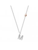 Buonocore Necklace - You Are in 18K White Gold with Letter M and Natural Diamonds 0.10 ct - 0