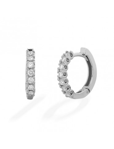 Orecchini Buonocore - Hoops a Cerchietto in Oro Bianco 18 carati con Diamanti Bianchi 0,34 ct - 1070O01DW