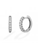 Orecchini Buonocore - Hoops a Cerchietto in Oro Bianco 18 carati con Diamanti Bianchi 0,34 ct - 1070O01DW