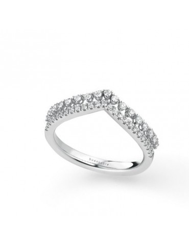 Buonocore Ring - Wave in 18K White Gold with Natural Diamonds 0.28 ct - 0
