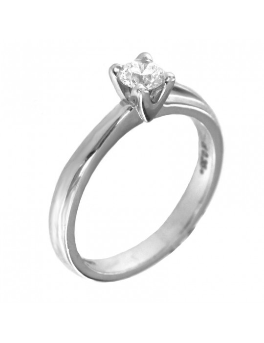 Anello Solitario Crivelli Donna in Oro Bianco con Diamante