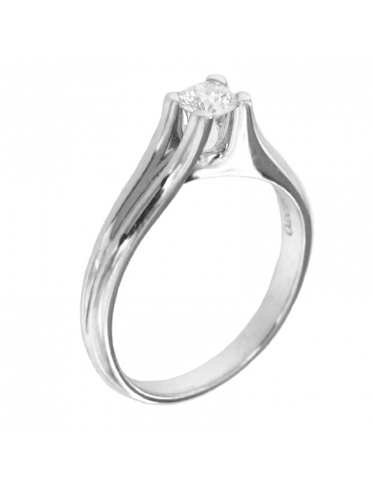Chimento Woman's Solitaire Ring - in White Gold with Diamond - 0 Chimento Woman's Solitaire Ring - in White Gold with Diamond - 0