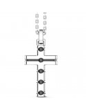 Zancan Necklace - Insignia 925 - Cross - Black Spinels - ESC047