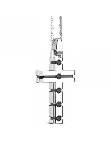 Zancan Necklace - Insignia 925 - Cross - Black Spinels - ESC047 2