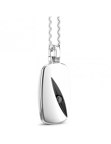 Zancan Necklace - 925% Silver - Pendant Plate - Spinel - ESC113 2