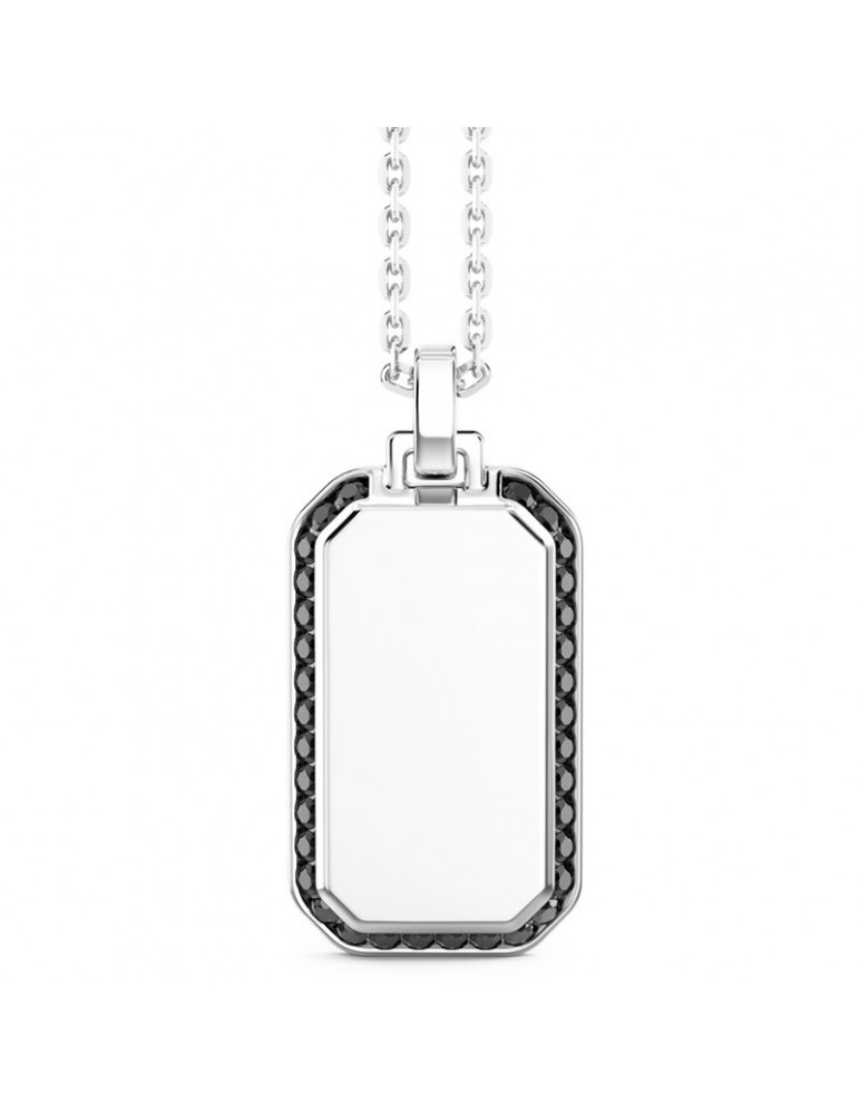 Zancan Necklace - Insignia 925 -Hexagonal Element-Black Spinels-ESC117
