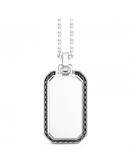 Zancan Necklace - Insignia 925 -Hexagonal Element-Black Spinels-ESC117