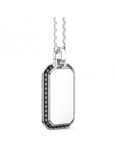 Zancan Necklace - Insignia 925 -Hexagonal Element-Black Spinels-ESC117 2