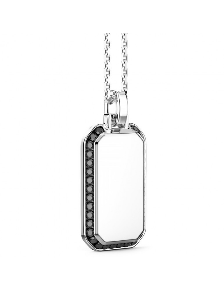 Zancan Necklace - Insignia 925 -Hexagonal Element-Black Spinels-ESC117