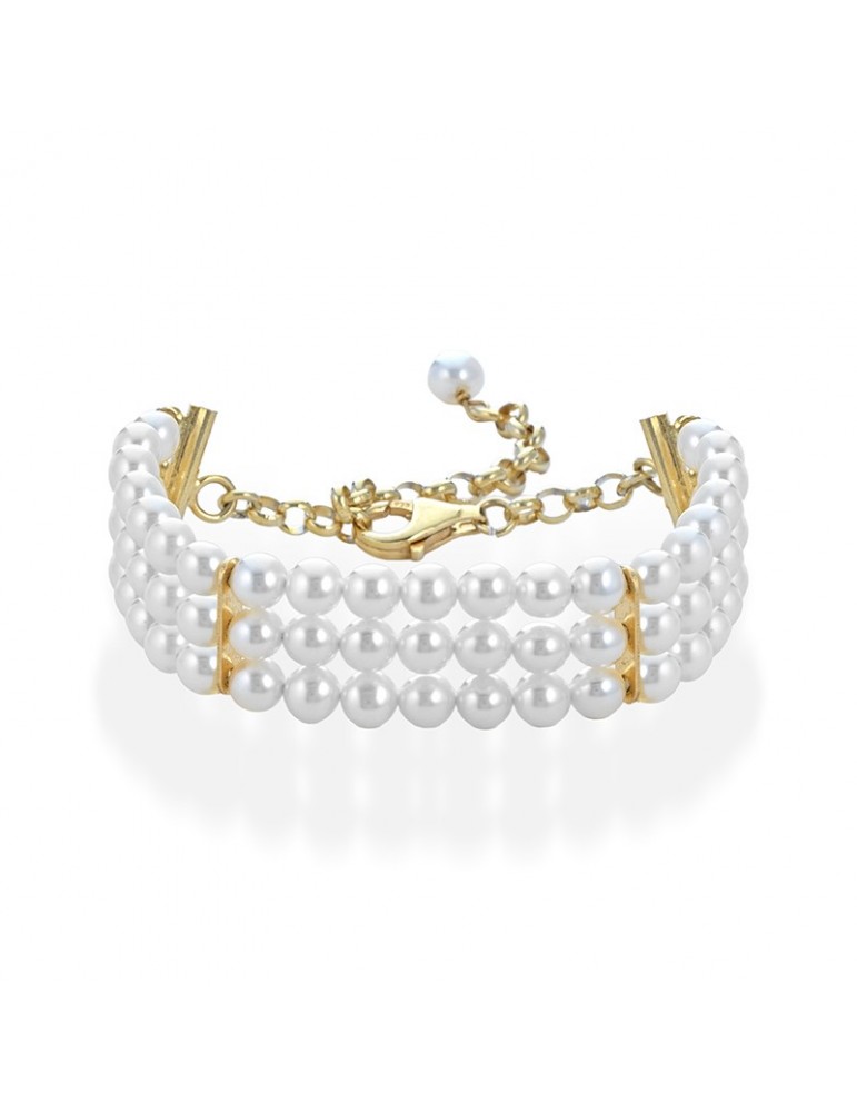 Lelune Bracelet - Queen with 5.5-6 mm Cultured Pearls on Three Strands - 0