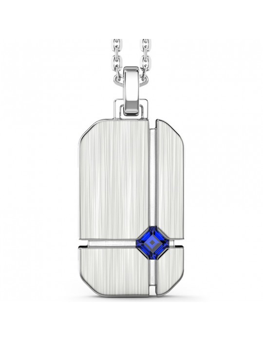 Collana Zancan - Argento 925% - Piastra - Pietra Blu - ESC170BL