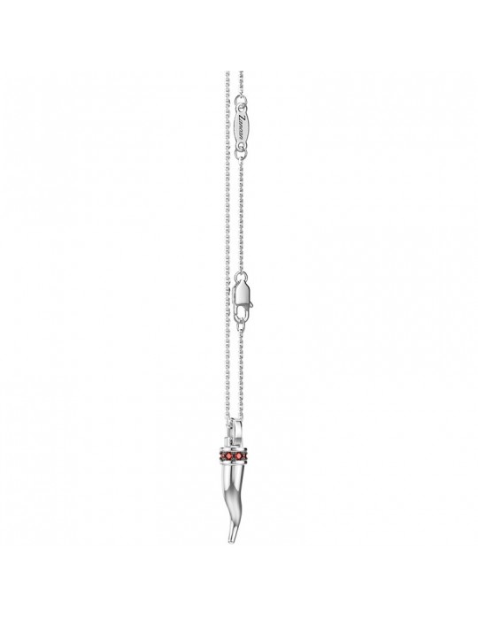 Zancan Necklace-Silver 925%-Lucky Horn-Red Stones-ESC186RO