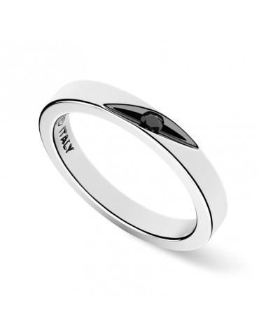 Zancan Ring - Insignia 925 - 925% Silver - Black Spinel - EXA153
