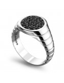 Zancan Ring - Cosmopolitan - 925% Silver - Black Spinels - EXA174