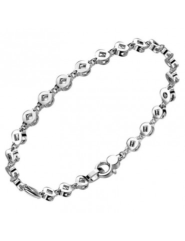 Zancan Bracelet - Insignia 925 - Round Links - Diamond Opening - EXB594