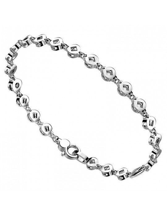 Zancan Bracelet - Insignia 925 - Round Links - Diamond Opening - EXB594