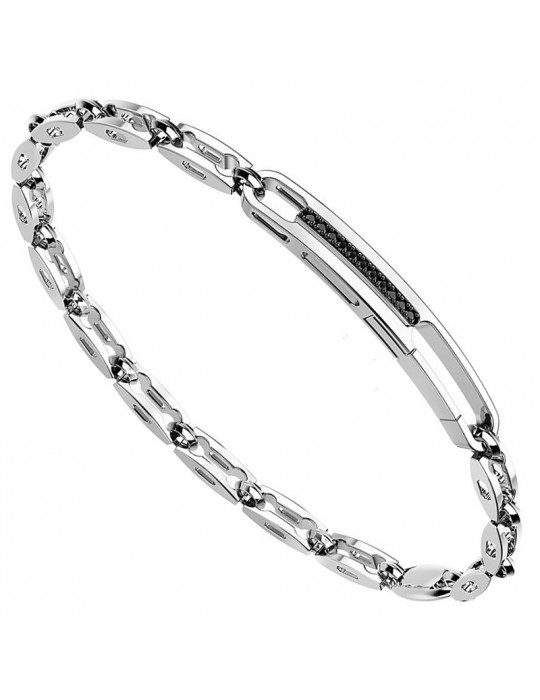 Bracciale Zancan - Maglie - Argento 925% - Spinelli Neri - EXB600