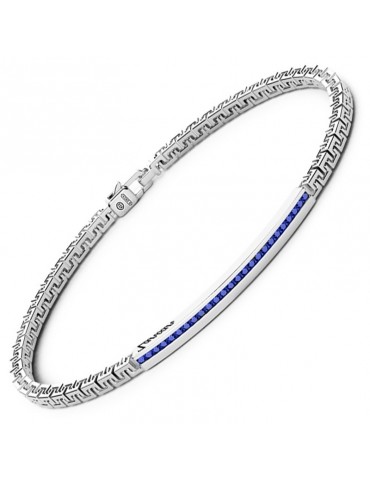 Zancan Bracelet - Greek Mesh - 925% Silver - Blue Spinelli-EXB729BL