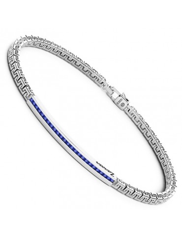 Zancan Bracelet - Greek Mesh - 925% Silver - Blue Spinelli-EXB729BL 2