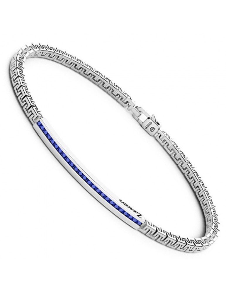 Zancan Bracelet - Greek Mesh - 925% Silver - Blue Spinelli-EXB729BL