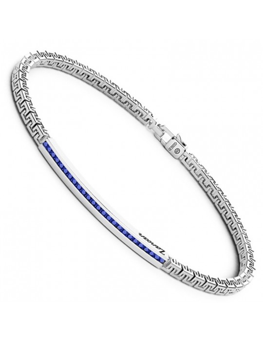 Zancan Bracelet - Greek Mesh - 925% Silver - Blue Spinelli-EXB729BL