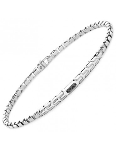 Bracciale Zancan - Insignia 925 -Maglia Veneziana-Spinelli Neri-EXB819