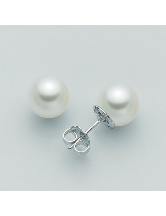 Orecchini Nimei - Oro Bianco - Perle Australia 10 - 11 mm - PAM1011B
