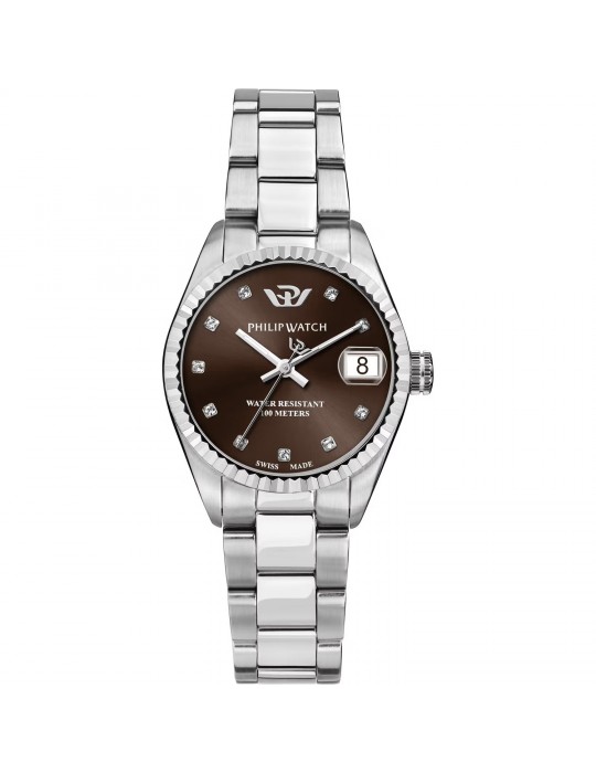 Orologio Philip Watch Donna - Caribe Urban Quarzo 31mm Marrone - Diamanti - R8253597665