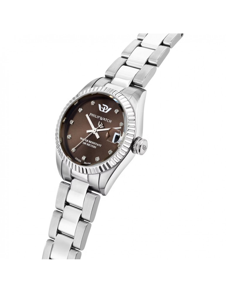 Orologio Philip Watch Donna - Caribe Urban Quarzo 31mm Marrone - Diamanti - R8253597665