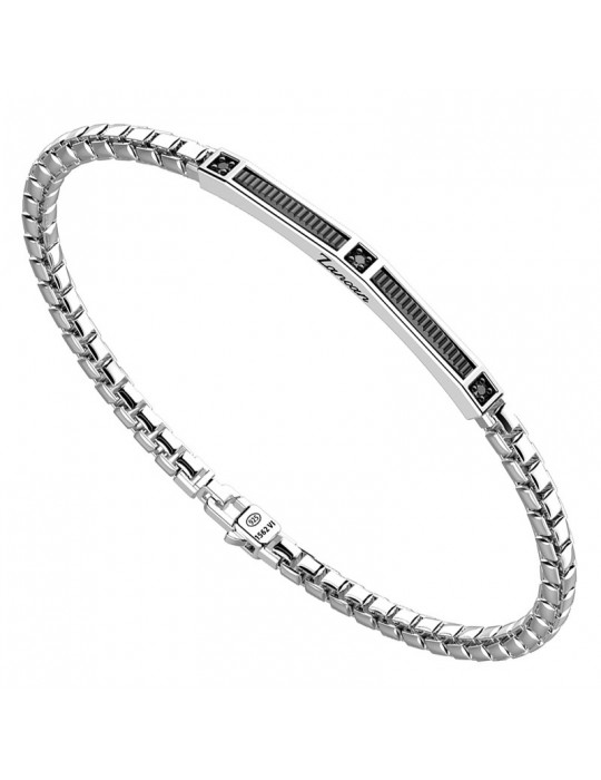 Bracciale Zancan - in Argento 925%-Piastrine Nere-Spinelli Neri-EXB959