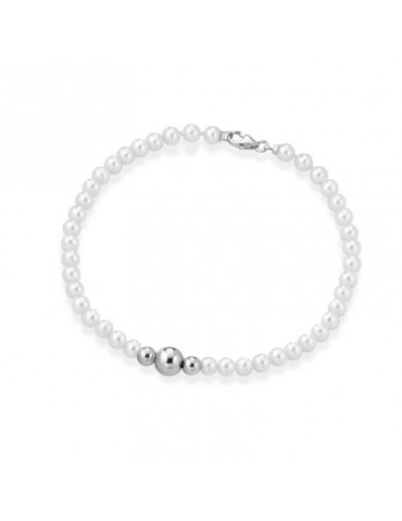 Lelune Bracelet - Young with 4.5-5 mm Cultured Pearls and 18K White Gold Spheres - 0