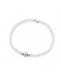 Bracciale Lelune - Young con Perle Coltivate 4.5-5 mm e Sfere in Oro Bianco 18 Carati - LLBR290