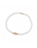 Lelune Bracelet - Young with 4.5-5 mm Cultured Pearls and 18K Rose Gold Spheres - 0