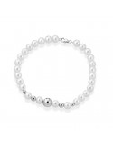 Lelune Bracelet - Young with 5.5-6 mm Cultured Pearls and 18K White Gold Spheres - 0