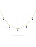 Girocollo Rue Des Mille-Essence-Gold-5 Stelle-Zirconi Blu-GRZ0245STEAU