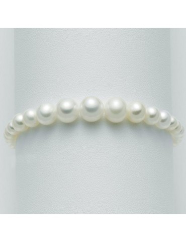 Miluna Woman's Bracelet - Degradè Pearls and White Gold Closure - 0