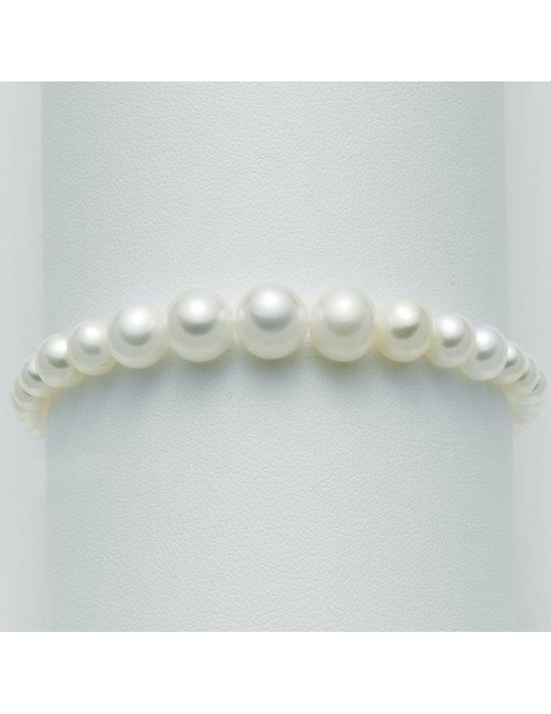 Miluna Woman's Bracelet - Degradè Pearls and White Gold Closure - 0