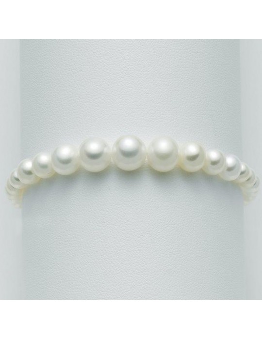 Miluna Woman's Bracelet - Degradè Pearls and White Gold Closure - 0