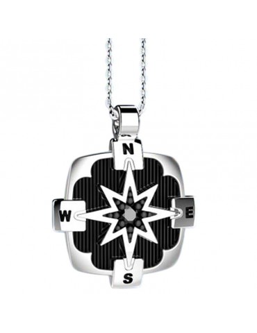 Zancan Necklace - Kompass - 925% Silver - Compass Rose - EXC548