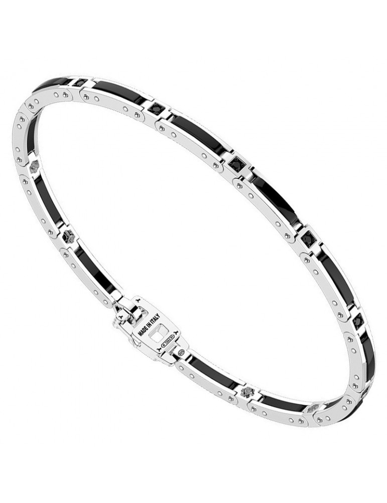 Bracciale Zancan - Argento 925% - Ceramica - Spinelli Neri - KXB045N