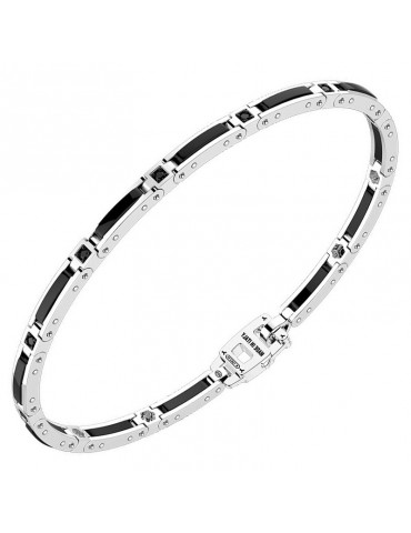 Zancan Bracelet - Ceramik925 in 925% Silver and Ceramic with Black Spinels - 0