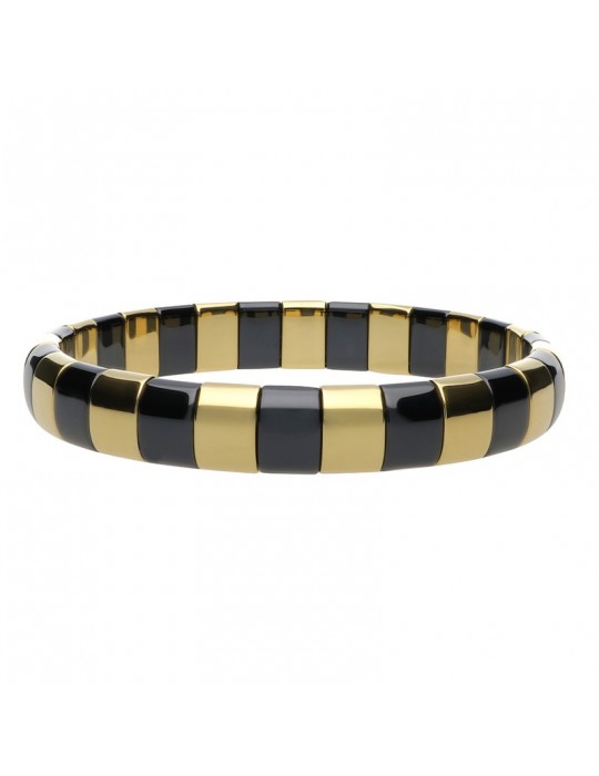 Bracciale Roberto Demeglio - Aura Pura in Ceramica Dorata Gialla e Nera Lucida - AUGC4G1N