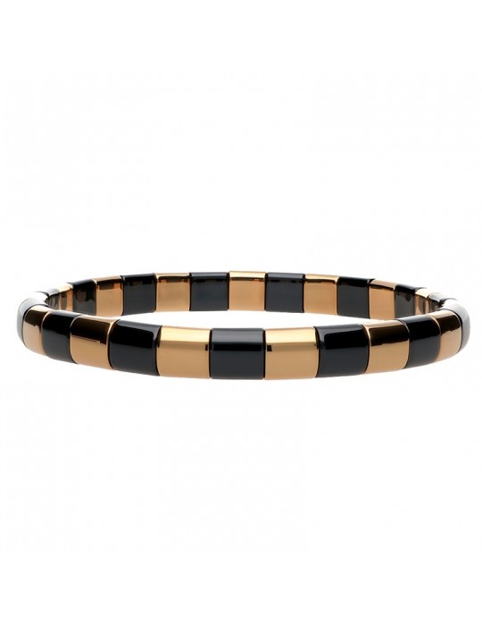 Roberto Demeglio Bracelet - Aura in Rose Gold and Black Glossy Ceramic - 0