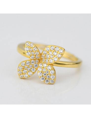 Anello Boccadamo-Sophie-Argento 925% Gold-Fiore Centrale-Zirconi-AN526D 2