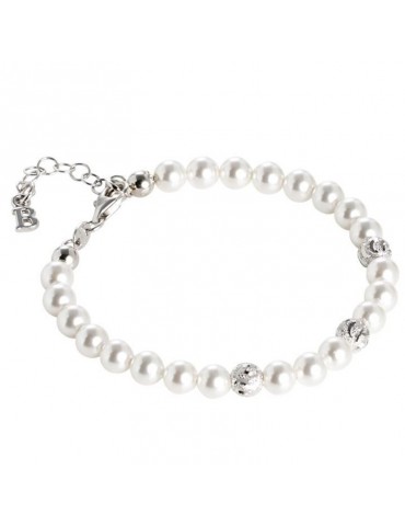 Boccadamo Bracelet - White Pearls - Wavy Loops - BR478