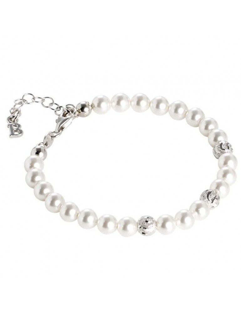 Boccadamo Bracelet - White Pearls - Wavy Loops - BR478